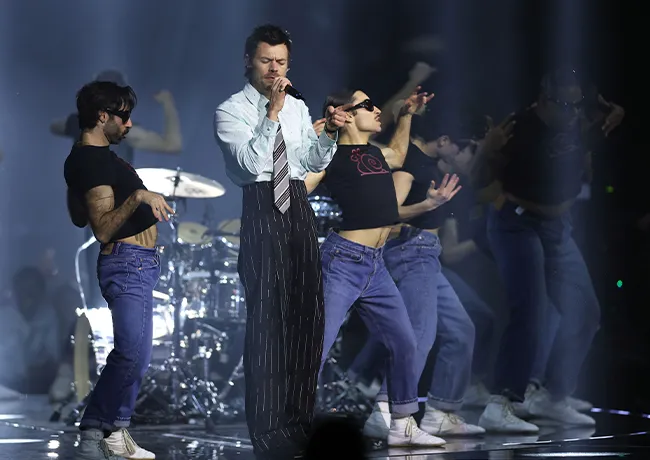 Harry Styles performing Brit Awards