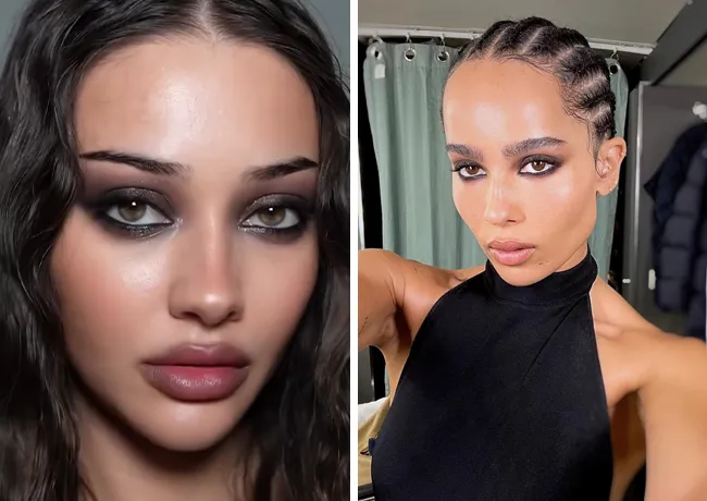 Glamorous party girl makeup look for festive occasions.