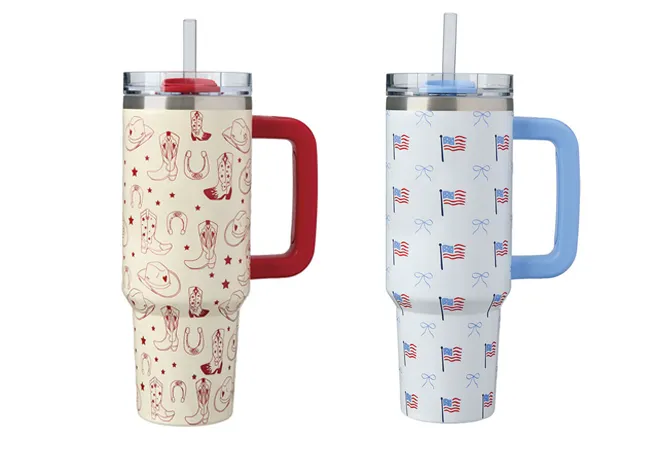 Colorful tumblers perfect for refreshing beverages.