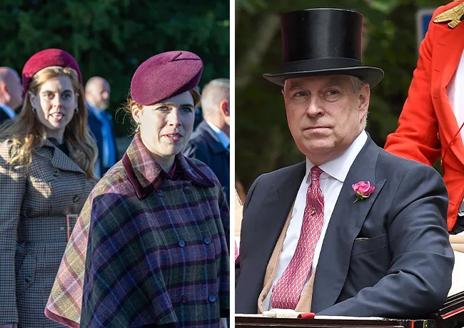 Princess Beatrice and Princess Eugenie with ex-Prince Andrew