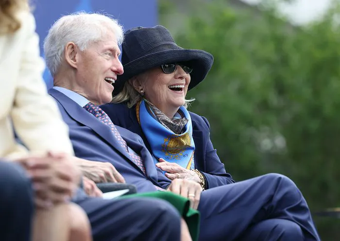 Bill and Hillary Clinton during Obama Presidential Center dedication ceremony