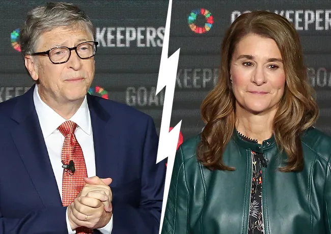 Bill Gates and Melinda Gates with split