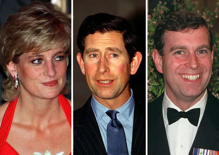 Princess Diana with Charles and Andrew