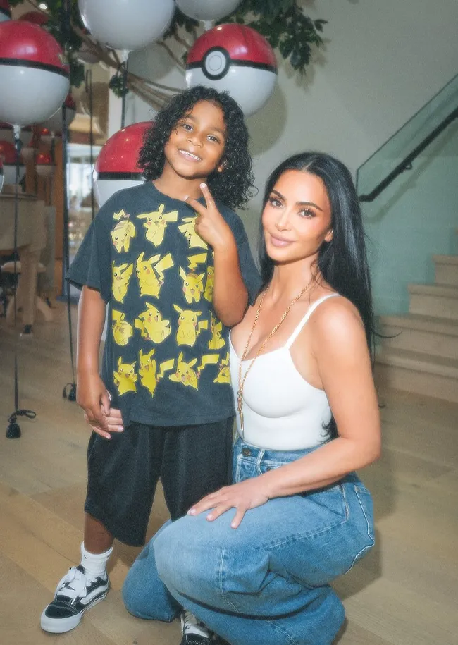 Kim Kardashian and Psalm West on Instagram