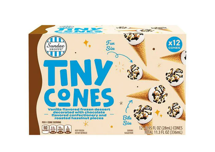 Tiny sundae cones perfect for sweet treats.