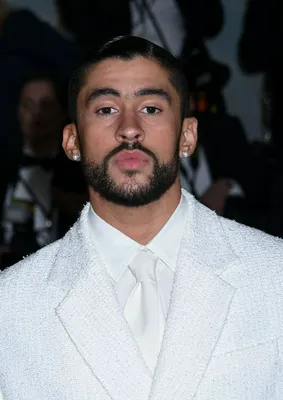 Bad Bunny at the Met Gala in stylish attire.