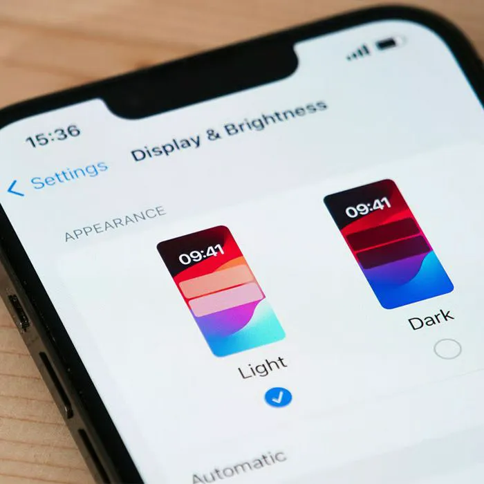 iPhone screen brightness settings adjustment view