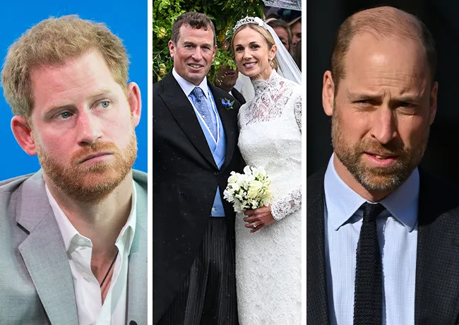 "Prince Harry and Prince William at Peter Phillips' wedding"