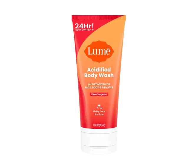 Acidified Body Wash – Clean Tangerine for refreshing clean.