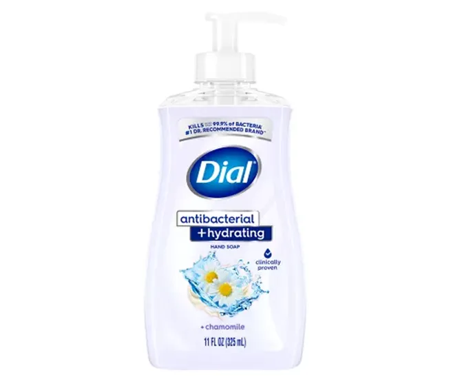 Antibacterial chamomile hand soap for effective hydration.