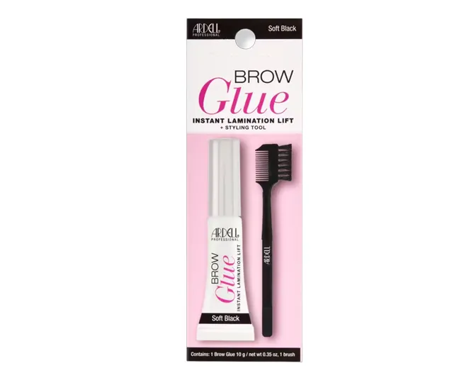 Ardell brow glue for precise and long-lasting brow styling.