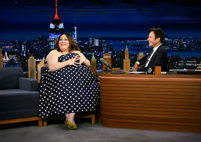 Chrissy Metz during a lively interview with Jimmy Fallon.