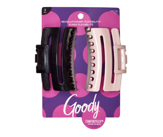 Goody ComfortFlex claw clip for comfortable and secure hair hold.