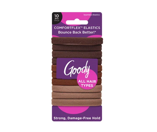 Goody ComfortFlex elastics for gentle, secure hair styling