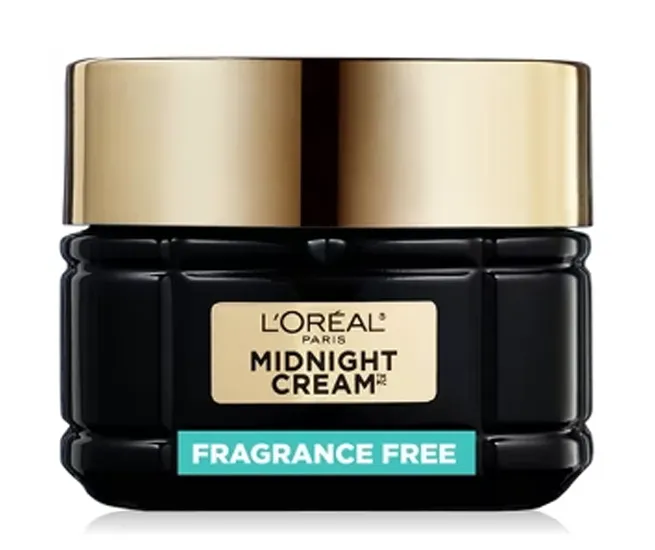 L'Oreal Paris Age Perfect Midnight Cream, fragrance-free moisturizer.