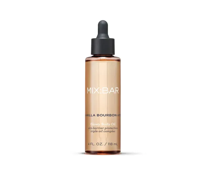 MIXBAR Vanilla Bourbon Body Oil for deep moisture and warmth.
