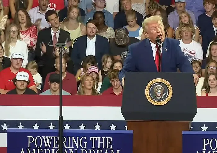 Wheeler High School alumnus Rylan Ferguson mimics Donald Trump Georgia Rally