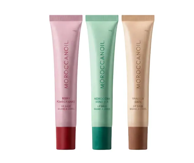Moroccanoil Lip Balms for moisturizing and nourishing lips.