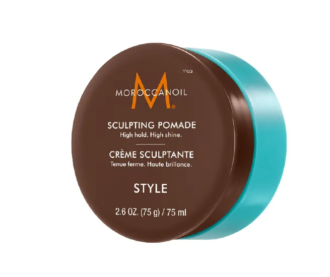 Moroccanoil Sculpting Pomade for flexible hold and definition in hairstyles.