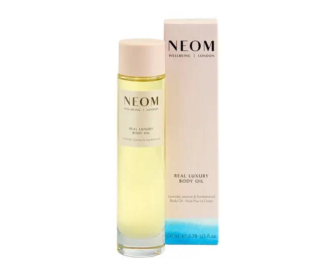 Neom Real Luxury Pro Vitamin D3 Dry Body Oil for nourishing hydration.