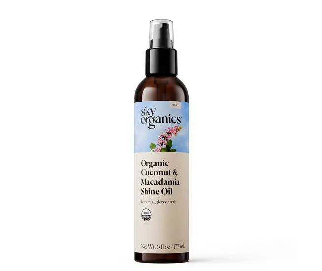 Organic Coconut Macadamia Shine Oil for glossy hair