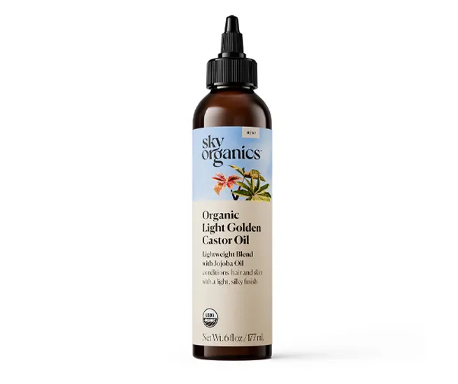 Organic Light Golden Castor Oil for nourishing hair and skin