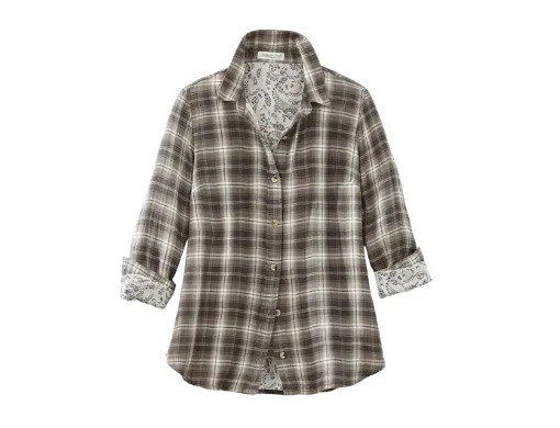 "Plaid Paisley Double Cloth Shirt"