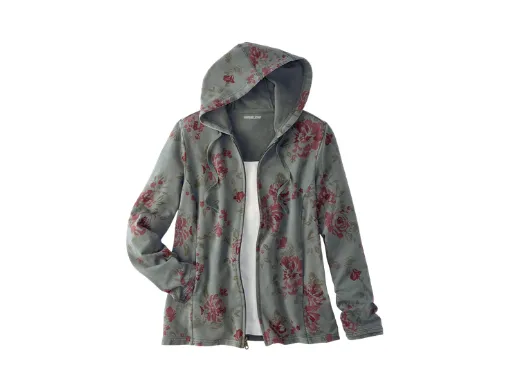"Rose Dusk French Terry Hoodie for layering"