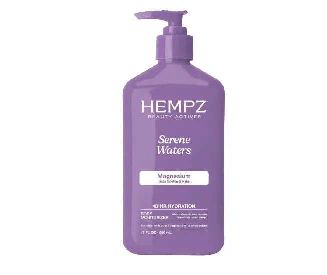 Serene Waters With Magnesium Body Moisturizer for soothing hydration.
