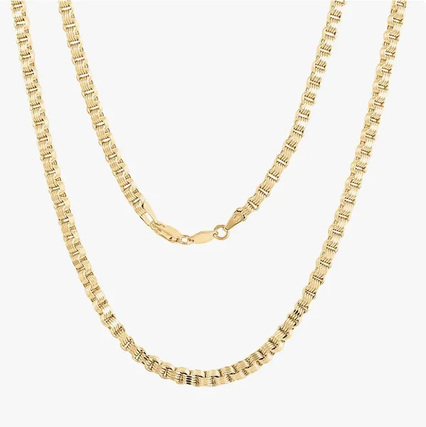 Box chain necklace in yellow gold