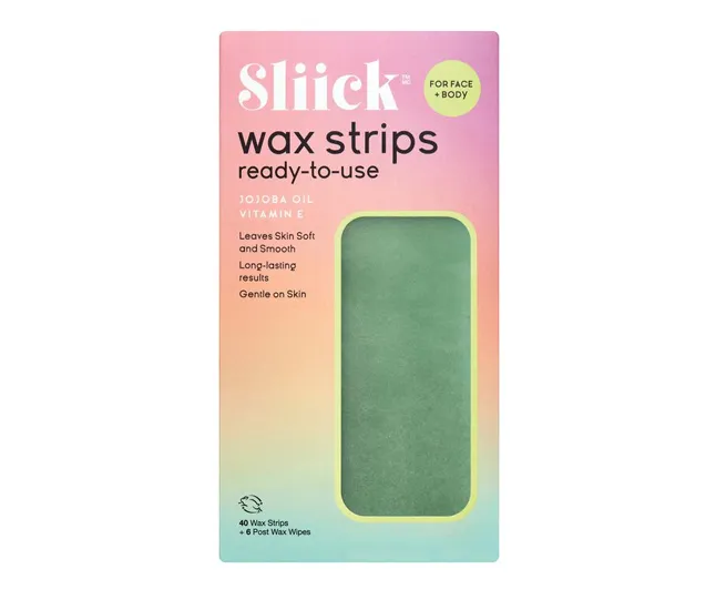 Sliick ready-to-use wax strips for effortless hair removal.