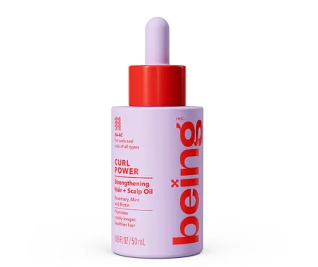 Being Haircare Curl Power Strengthening Oil for healthy curls and scalp.