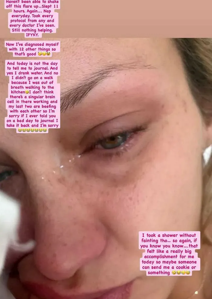 Bella Hadid Instagram Story about lyme disease