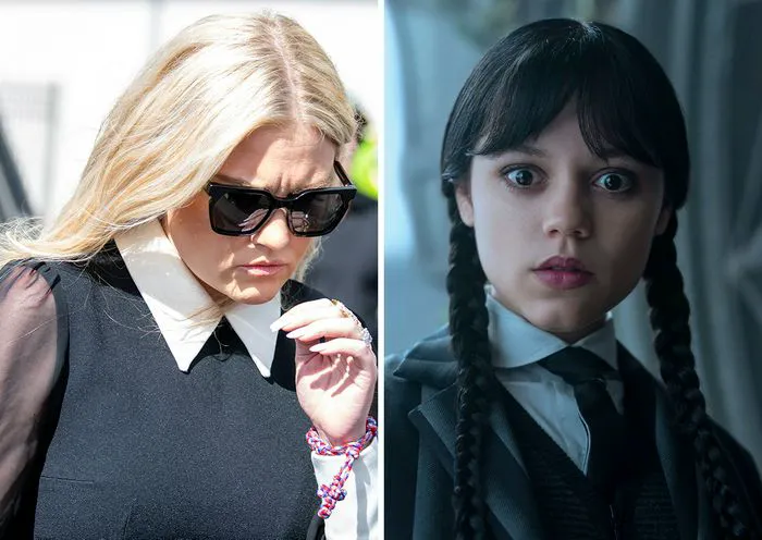 Erika Kirk and Jenna Ortega on the set of Netflix's Wednesday