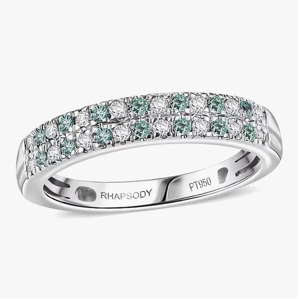 Paraiba tourmaline and diamond ring in platinum