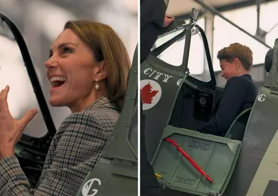 Kate Middleton and Prince George RAF Coningsby