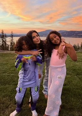 "Kim Kardashian with her children"