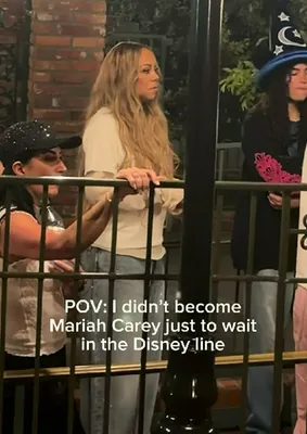 Mariah Carey waiting in line at Disney