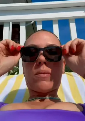 Scarlett Johansson purple bikini top The Outset Instagram