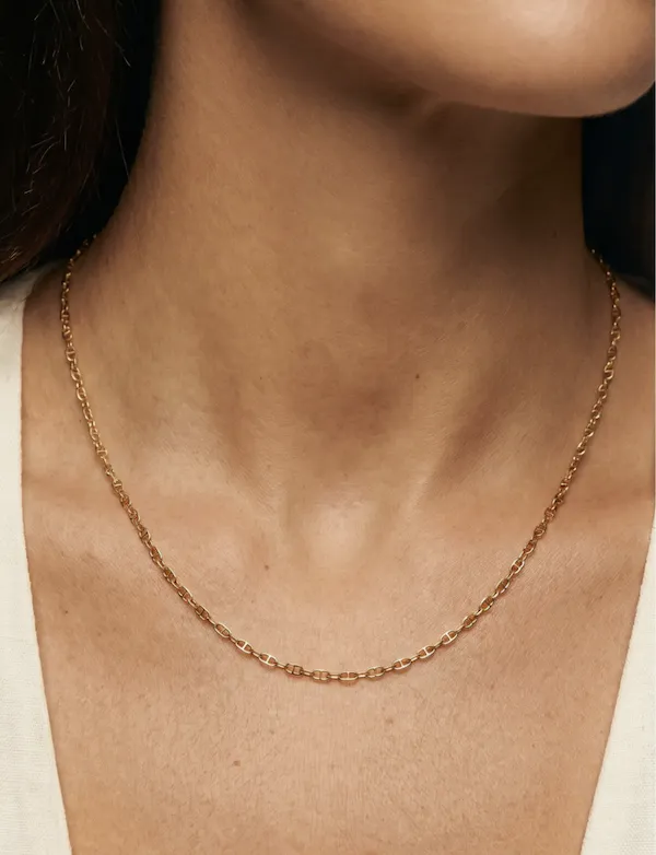 "Argento Vivo Sterling Silver Dainty Mariner Chain Necklace"