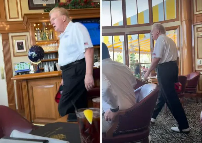 Donald Trump grandad trousers golf