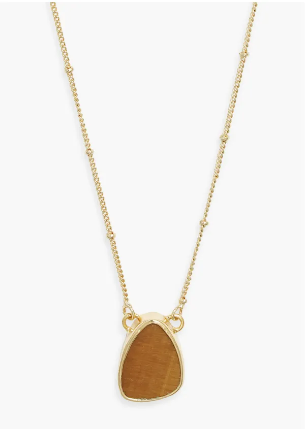 "Kiara by Ki-ele Orion Tigers Eye Pendant Necklace"