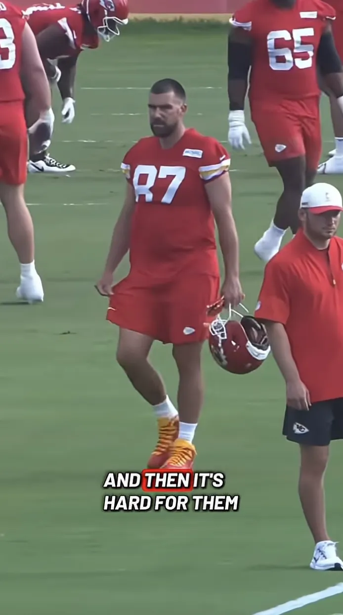 Screenshot of Travis Kelce from the AI-generated video