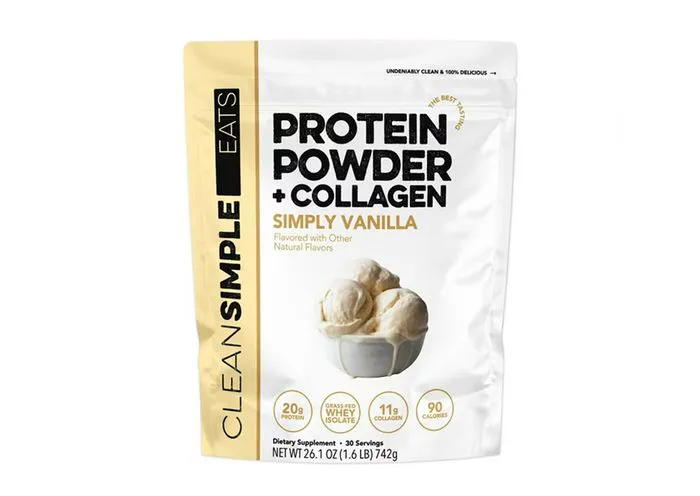 "Clean Simple Eats Simply Vanilla Protein Powder with Collagen"