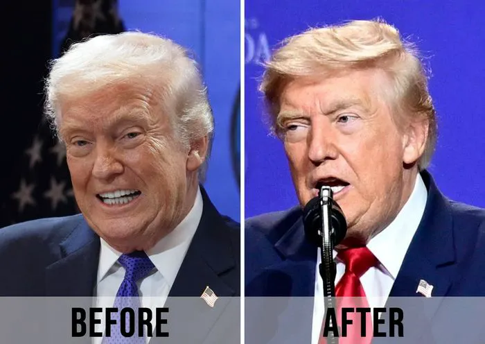 Donald Trump hair before and after