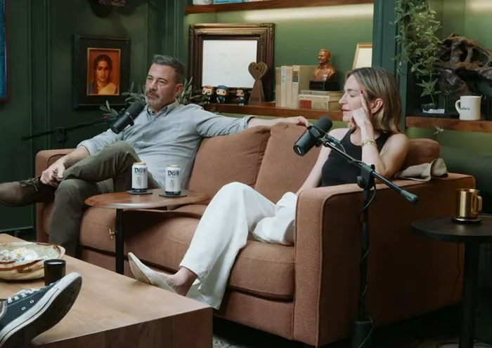 "Jimmy Kimmel and Molly McNearney on the Armchair Expert podcast"