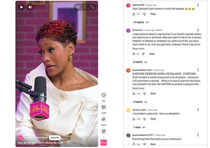 Oprah Winfrey on Keke Palmer podcast