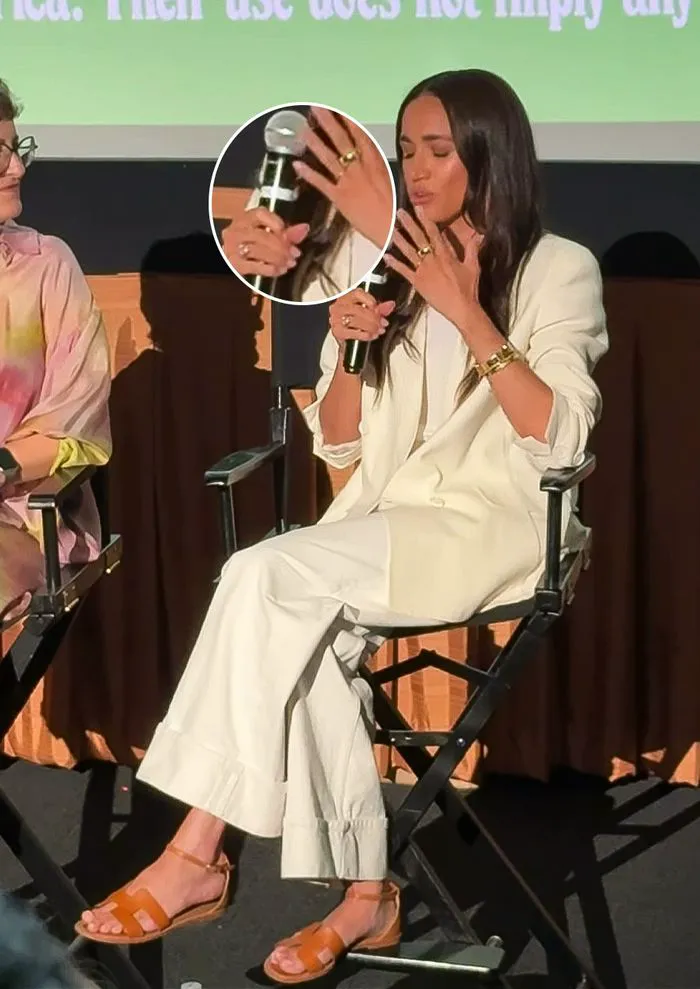 "Meghan Markle with rings at Cookie Queens premiere"