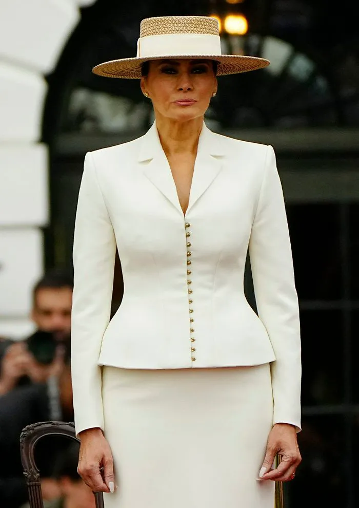 Melania Trump welcoming King Charles and Queen Camilla