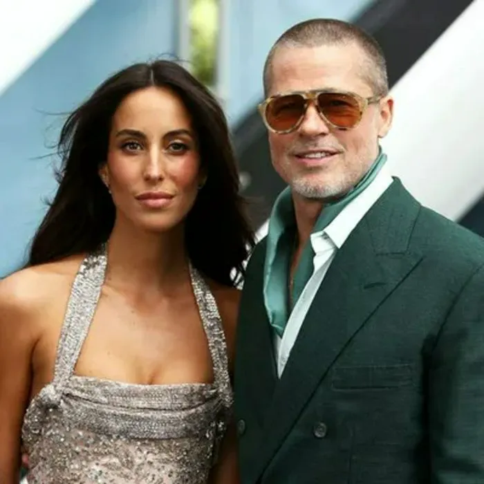 "Brad Pitt and Ines De Ramon at F1 movie premiere"